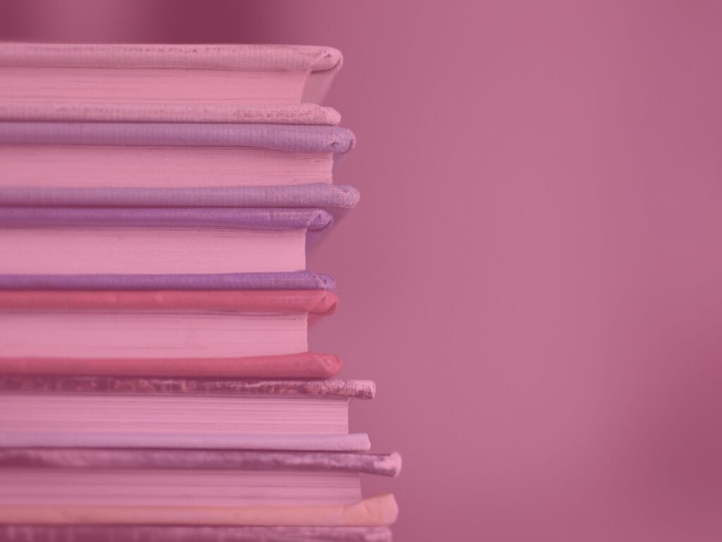 Pink stack of books