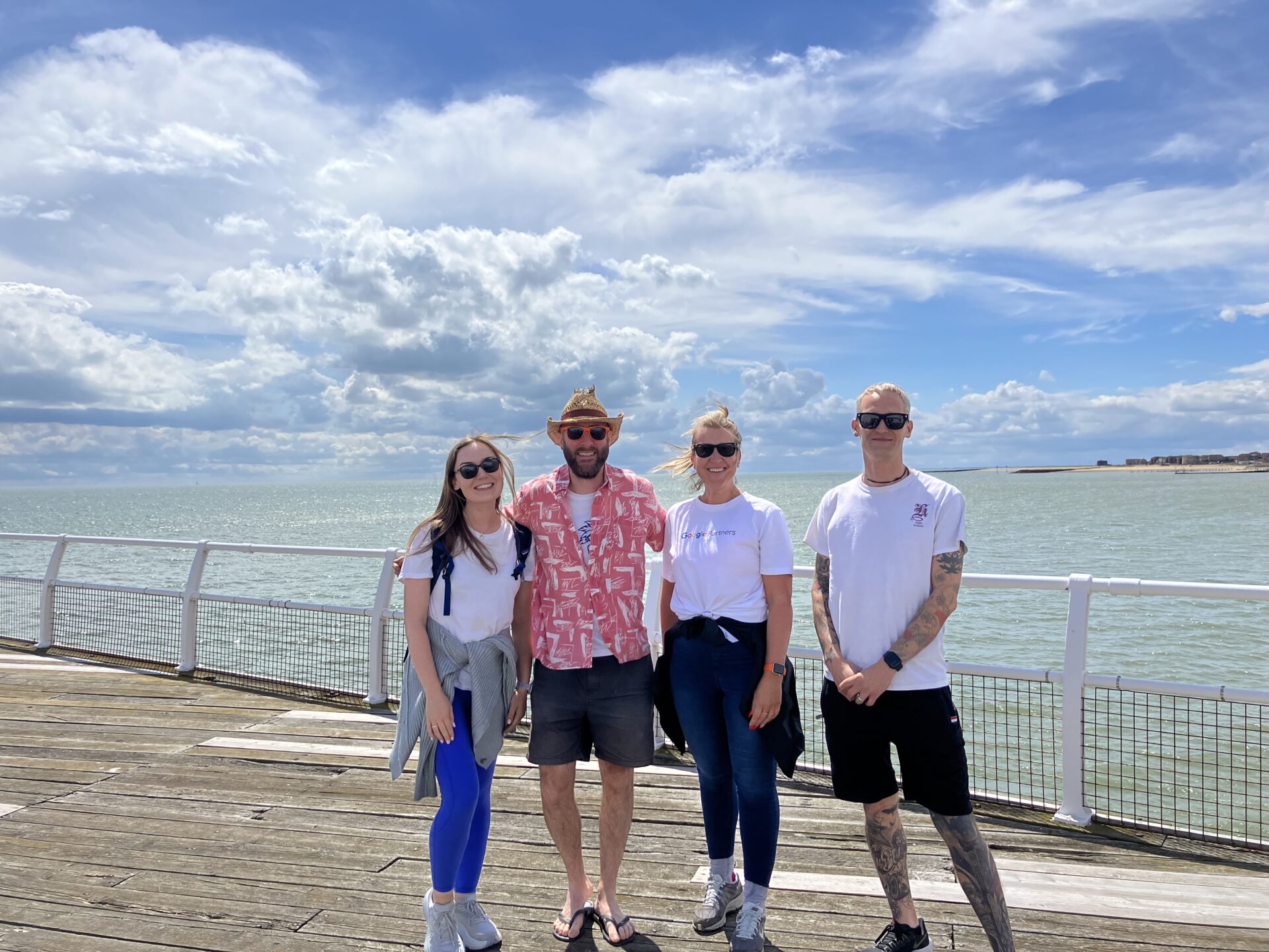 Full colour group partnerships photo at Clacton pier team day